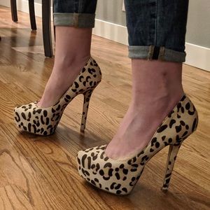 Steve Madden leopard heels